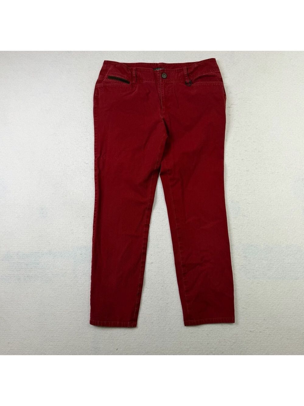 Lauren Ralph Lauren Jeans Women 10 Red Ankle Denim Stretch Y2K Preppy Classic